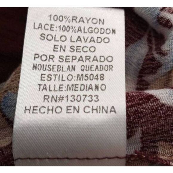 UMGEE BROWN & BLUE FLORAL BOHO-INSPIRED BLOUSE SZ.M EUC. - Picture 9 of 9